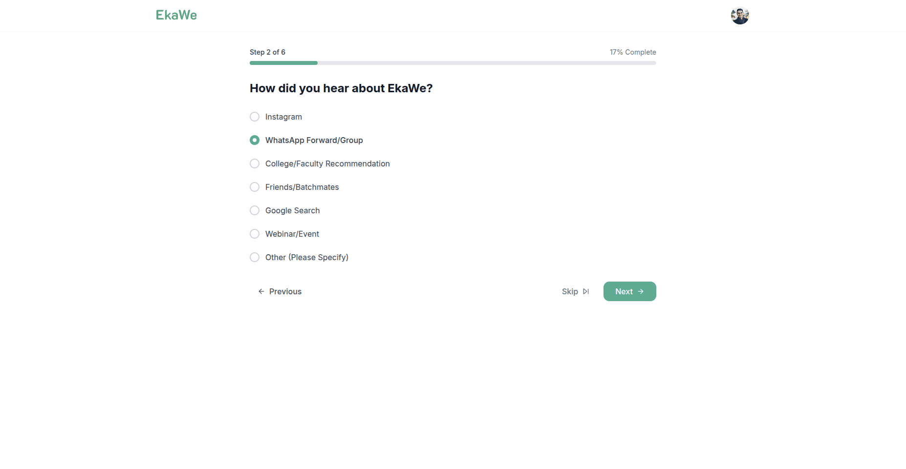 User Onboarding Flow - Step 2